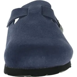 ROHDE Damen Pantolette aus Velourleder mit Tieffußbett Alba 6071, Größe:39 EU, Farbe:Blau - 39