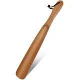 ZOMAKE Schuhlöffel Holz Lang 38 cm,Lange Holzschuhlöffel Holz Stabil Schuhanzieher Langer Design,Schuhlöffel mit Hängendem Seil für Damen Herren Kinder Senioren(Holzfarbe)