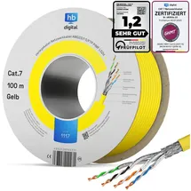 HB-Digital CAT 7 Kabel Netzwerkkabel max. 1000 MHz S/FTP AWG23 LSZH gelb