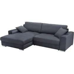 Ecksofa EXXPO - SOFA FASHION "Larnaca, inkl. Bettfunktion und Bettkasten, bequem und komfortabel", grau (anthrazith), B:269cm H:90cm T:177cm, Sofas, mit extrabreiten Rückenkissen und 2 Zierkissen