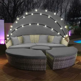Swing&Harmonie Sonneninsel Rattan Lounge grau