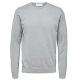 Selected Herren Rundhals Pullover SLHBERG CREW NECK B Grau 16074682 M