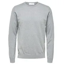 Selected Herren Rundhals Pullover SLHBERG CREW NECK B Grau 16074682 M