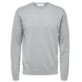 Selected Herren Rundhals Pullover SLHBERG CREW NECK B Grau 16074682 M