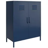 loft24 Mehrzweckschrank Bradford Spind Schrank aus Metall, 2 Türen blau