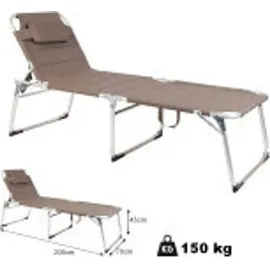 Lex XXL Sonnenliege 200 x 70 x 45 cm taupe klappbar