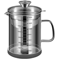 BinaryABC Joghurtsieb, Nussmilchsieb, Saft-Lebensmittelsieb, Glas-Teekanne mit Netzsieb, Eisteekrug aus Edelstahl (1500 ml)