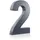 Longlife LED 3D Hausnummer 2 Edelstahl anthrazit RAL7016 Schriftart Arial