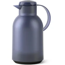 Isolierkanne »Samba«, 1,5 l, XXL-Modell, zeitloses Design, einfacher Knopfdruck, 24h kalt, 12h warm, 40407006-0 ozeanblau, transluzent 1,5 l