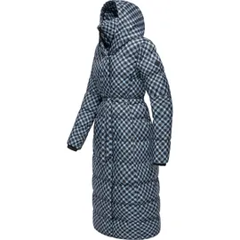 Ragwear Damen, Wintermantel Warmer atmungsaktiver und wasserdichter Mantel mit angesagtem Hahnentritt Muster mit Kapuze Niara Long Print YOUMODO Cloud Gr. 3XL - 3XL