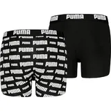 Puma Jungen, Boxershorts EVERYDAY LOGO PRINT 2er Pack - schwarz