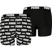 Puma Jungen, Boxershorts EVERYDAY LOGO PRINT 2er Pack - schwarz