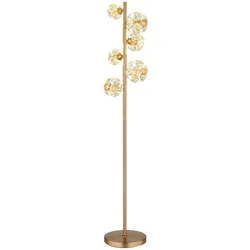 Stehleuchte Standlampe Kristallleuchte LED Kugeln gold klar Wohnzimmerleuchte
