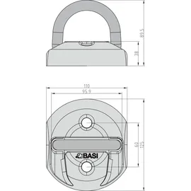 BASI BWA 110 Boden-Wandanker Sicherheitsanker 110 x 125 x 38mm Schwarz