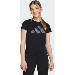 T-Shirt ADIDAS SPORTSWEAR "G ANML SJ BL T", Kinder, Gr. 152, schwarz, Obermaterial: 100% Baumwolle, sportlich, Rundhals, Shirts