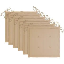 vidaXL Stapelbare Gartenstühle mit Kissen 95,5 x 59 x 26 cm beige 6 St.