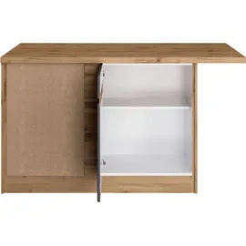 kochstation Winkelküche L-Form 490 x 153 cm grau