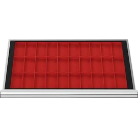 Stier Schubladeneinteilung Kleinteilekästen BLH 28 mm Innenmaß 800x450 mm 30 KTK 75x150 mm
