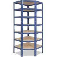 shelfplaza Eckregal, blau Metall, Rechteckig, 70x230x40 cm, Freizeit, Heimwerken, Werkstatt, Schwerlastregale