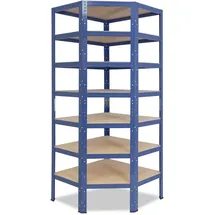 shelfplaza Eckregal, blau Metall, Rechteckig, 70x230x40 cm, Freizeit, Heimwerken, Werkstatt, Schwerlastregale