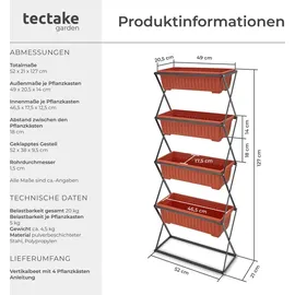 Tectake Vertikalbeet 52 x 21 x 127 cm Braun