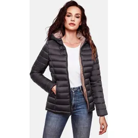 Marikoo Damen modische Steppjacke Übergangsjacke mit großer Kapuze Lucy