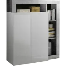 INOSIGN Mehrzweckschrank INOSIGN "Hamburg, Breite 108 cm", weiß (weiß, beton, optik), B:108cm H:126cm T:42cm, Schränke, Mehrzweckschrank, Höhe 126 cm