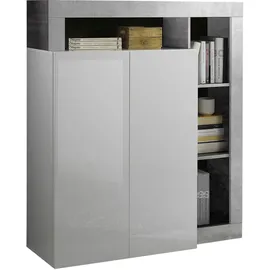INOSIGN Mehrzweckschrank INOSIGN "Hamburg, Breite 108 cm", weiß (weiß, beton, optik), B:108cm H:126cm T:42cm, Schränke, Mehrzweckschrank, Höhe 126 cm