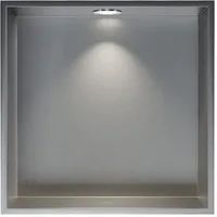 Bernstein BERNSTEIN® Wandnische aus Edelstahl NT203010X mit LED-Beleuchtung– 20 x 30 x 10 cm – Duschablage für Bad-Utensilien – Duschnische mit Rahmen Edelstahl gebürstet LED-Einbaurahmen in Chrom