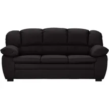 Mivano Couch Kunstleder 3-Sitzer Schwarz