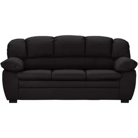Mivano Couch Kunstleder 3-Sitzer Schwarz