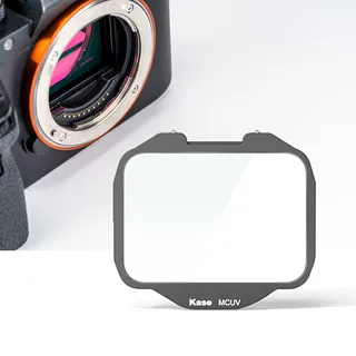 Kase MCUV-Filter zum Anklippen, integrierte Kamera, CMOS, UV-Schutzfilter, optisches Glas für Sony Alpha Kamera A7/A7 II/A7 III/A7R/A7R II/A7R III/A7R IV/A7S/A7S III/A7S III/A9/A9 II/FX3/A7C