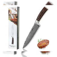 OLEIO Wakoli EDIB Damast Chefmesser 20 cm Klinge – Scharf & ausbalanciert – Damastmesser mit Pakkaholzgriff in Geschenkbox – Küchenmesser für Profi- & Hobbyköche