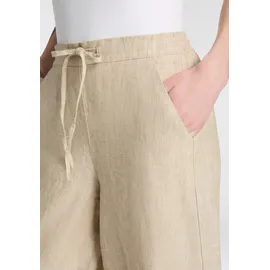 MAC Leinenhose gestreift Beige 38