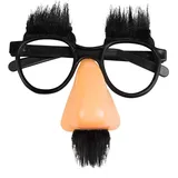 Boland 02597 - Partybrille Witzfigur, 1 Stück, Einheitsgröße, schwarze Brille mit Nase, Augenbrauen und Oberlippenbart aus Kunsthaar, Kunststoff, Clown, Accessoire, Karneval, Verkleidung, Mottoparty