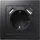 McPower Schutzkontakt-Steckdose mit 2x USB McPower ''Flair'',250V, 5V/2,1A,UP,matt schwarz