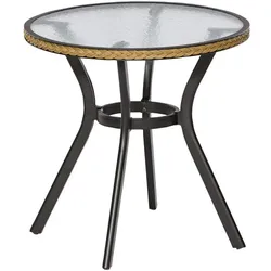 Tisch, ØxH: 72 x 73 cm, Tischplatte: Sicherheitsglas - beige