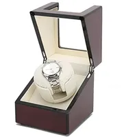 yuytee Einzelner automatischer Uhrenbeweger, hochglanzlackierte Oberfläche Frequenzumwandlung für mechanische Armbanduhr für Damen und Herren 100-240 V.(EU)