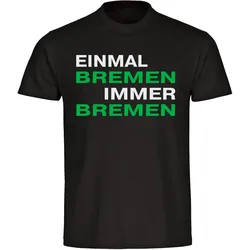 multifanshop Kinder T-Shirt - Bremen - Einmal Immer - Druck grün - Kind