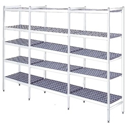 EURAST - Metallregal mit duraluminium-beinen 5 ebenen - 3571x370x1700 mm - 35713500