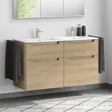 evineo ineo5 Unterschrank B: 128 cm, 4 Auszüge, mit Griffmulde, für Duravit ME by Starck Doppelwaschtisch,, BE0369OA,