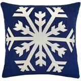 Casa Colori Bettwäsche Deko Kissen Weihnachtskissen mit Schneeflocke Motiv 50x50 cm, Polyester, 1 teilig, Deko Kissen Weihnachtskissen mit Schneeflocke 50x50 cm in versch. Farben blau