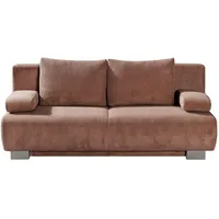 Novel Schlafsofa Rowan, Rosa, Metall, 2-Sitzer, Füllung: Schaumstoff, 196x89x94 cm, Stoffauswahl, Wohnzimmer, Sofas & Couches, Schlafsofas, Schlafsofas mit Bettkasten