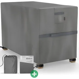 Sanzaro Abdeckung Gartenmöbel Winterfest - 600D Oxford mit RipStop-Technologie, Schwerlast 320g, Reißfest & UV-Beständig, Schutzhülle für Gartentisch Sitzgruppe Balkonmöbel 123x61x70cm