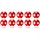 Kübler Sport Tischfußball Kickerbälle, farbig, 10er-Set, Rot / Weiß - Rot / Weiß