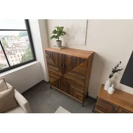 MASSIVMOEBEL24.DE Highboard 112 x 40 x 137 cm Beige