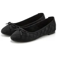 LASCANA Ballerina »Slipper, Schlüpfschuh«, mit Schleifenapplikation VEGAN, schwarz,