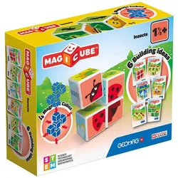 Geomag Magicube Insekten, bedruckte Magnetwürfel, 4 Würfel + 3 Karten