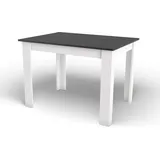 Moderner rechteckiger Tisch 120x80 Schwarz + Weiß - Weiß
