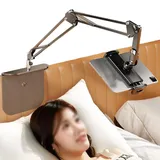 Tablet Halterung Bett, Tablet Ständer für Bett, Ständerhalter 360° Drehbar & Verstellbar, Klemmfreier Ständerhalter Ständer mit großer Basis für Tablets, Telefone oder Andere Geräte mit 4 bis 13 Zoll